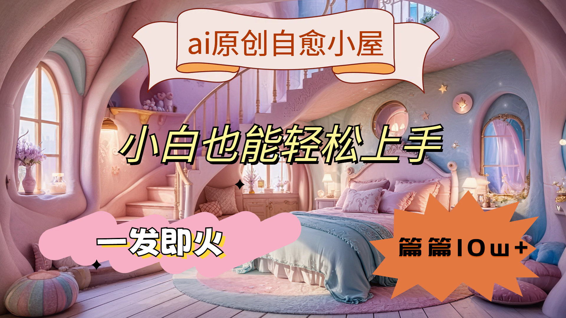ai原创治愈小屋，小白也能轻松上手，一发即火，篇篇10w+-佐帆副业网