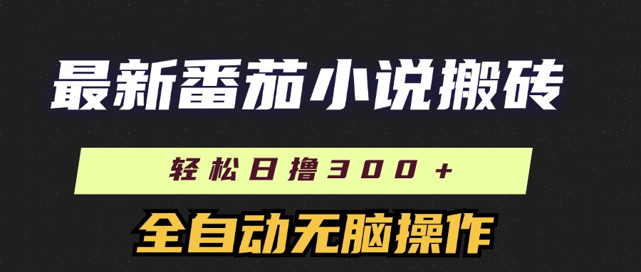 最新番茄小说搬砖，日撸300＋！全自动操作，可矩阵放大-佐帆副业网