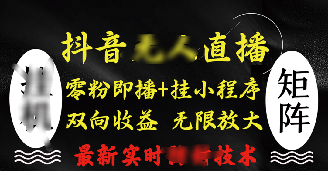 抖音无人直播最新独家玩法，小雪花+撸音浪双向收益，可矩阵放大-佐帆副业网
