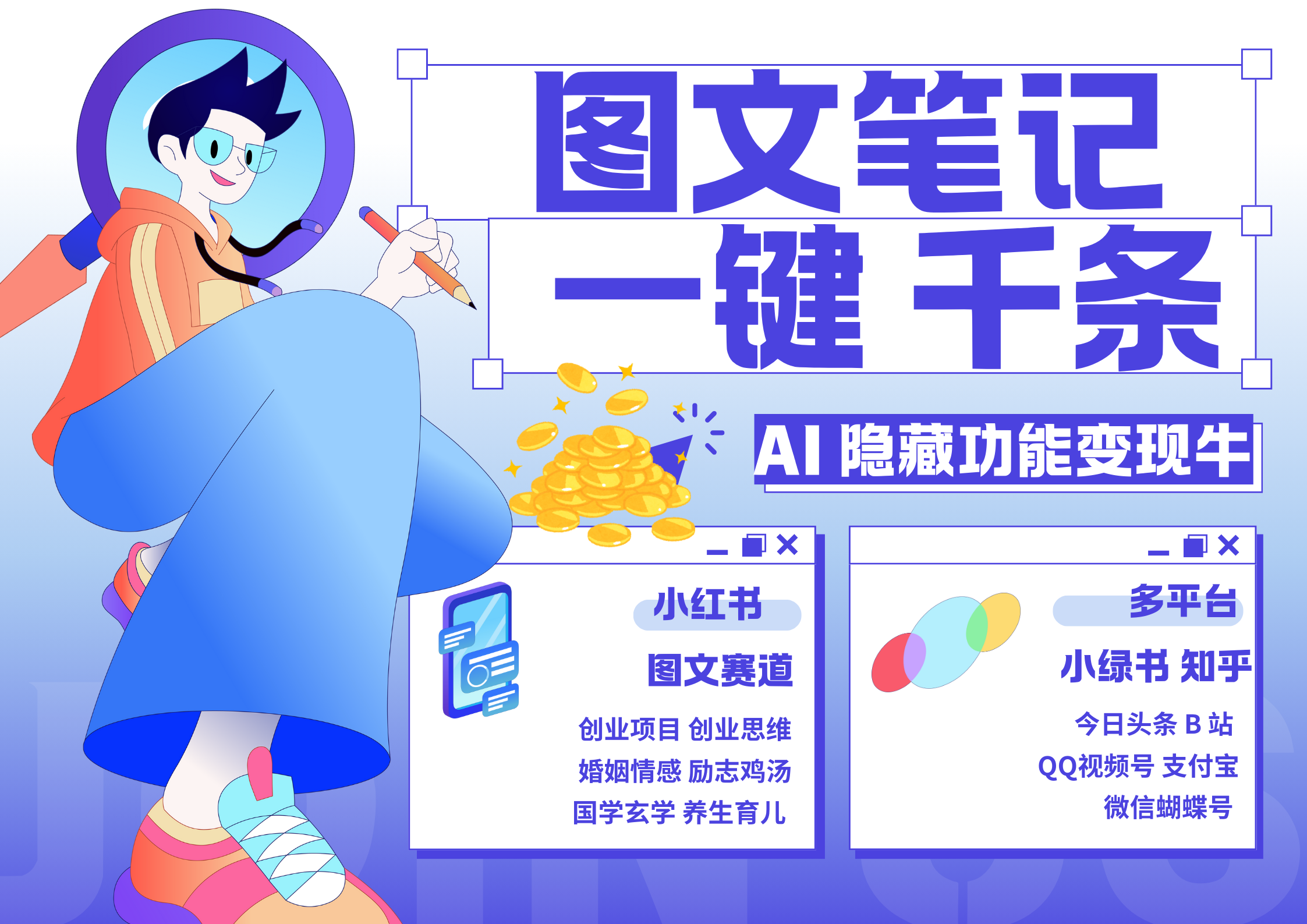 小红书小绿书 秒生图文一键千条 轻松变现3W+-佐帆副业网
