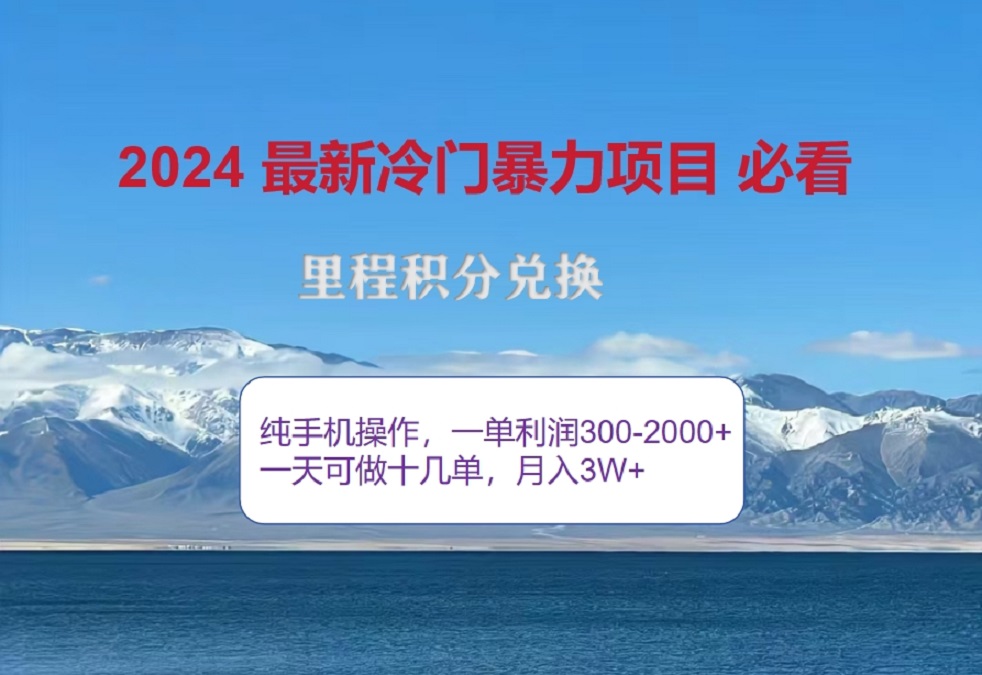 2024惊爆冷门暴利！出行高峰来袭，里程积分，高爆发期，一单300+—2000+，月入过万不是梦！-佐帆副业网