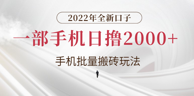 【副业项目3146期】2022年全新搬砖项目，手机批量搬运玩法，一部手机日撸1000+-佐帆副业网