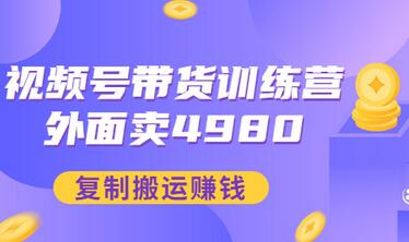 【副业项目3496期】外面卖4980【盗坤：视频号带货训练营】复制搬运赚钱（附电公商园文件）-佐帆副业网