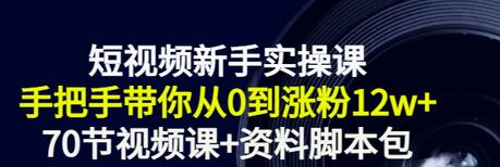 【副业项目3562期】短视频新手实操课：新手做短视频的整个步骤，手把手带你从0到涨粉12w+-佐帆副业网