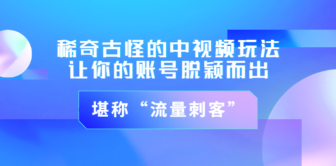 【副业项目3652期】稀奇古怪的中视频玩法，让你的账号脱颖而出，堪称“流量刺客”（图文+视频)-佐帆副业网