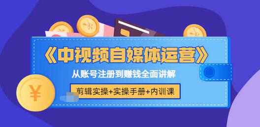 【副业项目3715期】中视频自媒体运营实操+实操手册+内训课，从账号注册到赚钱全面讲解-佐帆副业网