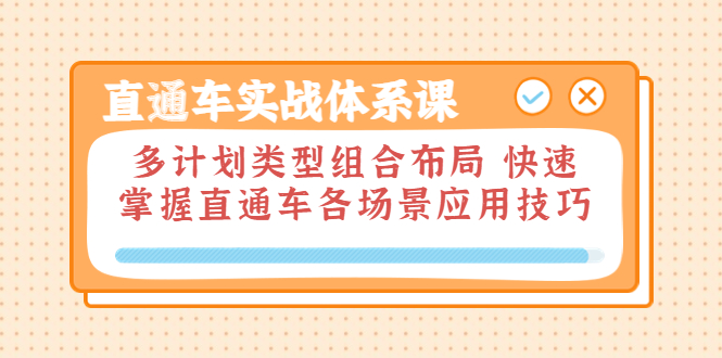 【副业项目3910期】直通车实战体系课：多计划类型组合布局，快速掌握直通车各场景应用技巧-佐帆副业网