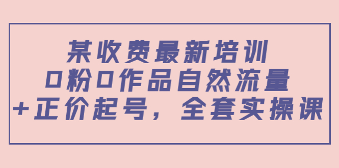 【副业项目4039期】某收费最新培训：0粉0作品自然流量+正价起号，全套实操课-佐帆副业网