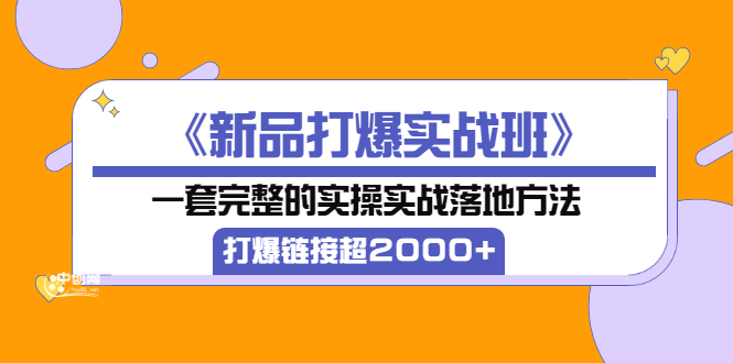 【副业项目4088期】《新品打爆实战班》一套完整的实操实战落地方法，打爆链接超2000+（38节课)-佐帆副业网