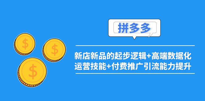 【副业项目4181期】2022拼多多：新店新品的起步逻辑+高端数据化运营技能+付费推广引流能力提升-佐帆副业网