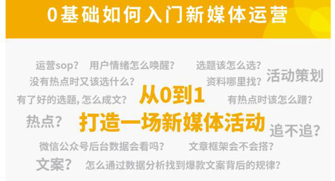 【副业项目4569期】新媒体运营系列课：课程零基础入门，解锁高薪职业必备的四项技能-佐帆副业网