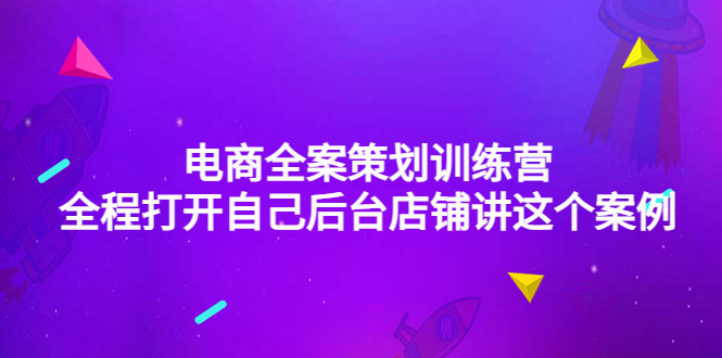 【副业项目4551期】电商全案策划训练营：全程打开自己后台店铺讲这个案例（9节课时）-佐帆副业网