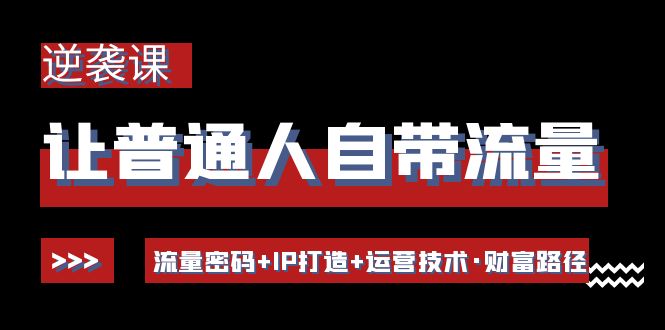 【副业项目4534期】让普通人自带流量的逆袭课：流量密码+IP打造+运营技术·财富路径-佐帆副业网