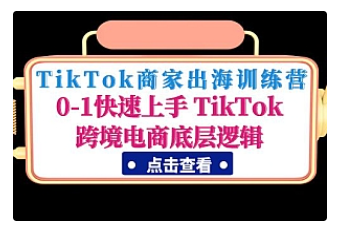 【副业项目5013期】TikTok商家出海训练营：0-1快速上手 TikTok跨境电商底层逻辑-佐帆副业网