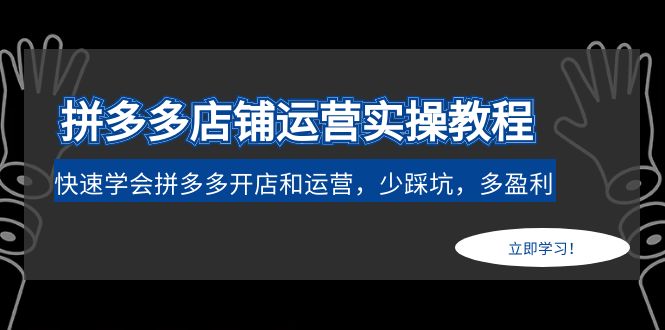 【副业项目5088期】拼多多店铺运营实操教程：快速学会拼多多开店和运营，少踩坑，多盈利-佐帆副业网