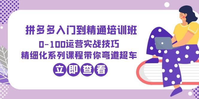 【副业项目6297期】2023拼多多入门到精通培训班：0-100运营实战技巧 精细化系列课带你弯道超车-佐帆副业网