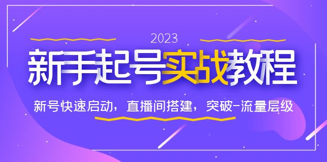 【副业项目6320期】0-1新手起号实战教程：新号快速启动，直播间怎样搭建，突破-流量层级-佐帆副业网