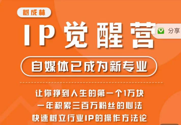 【副业项目6657期】树成林·IP觉醒营，快速树立行业IP的操作方法论，让你赚到人生的第一个1万块-佐帆副业网