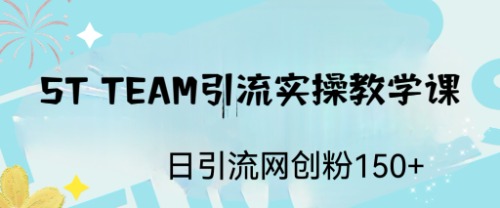 【副业项目6745期】ST TEAM引流实操课，日引流网创粉100+-佐帆副业网