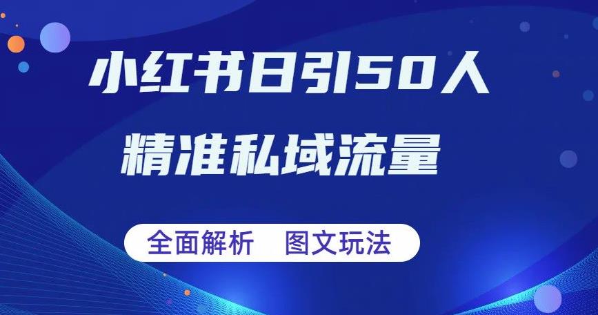 【副业项目6772期】全面解析小红书图文引流日引50私域流量【揭秘】-佐帆副业网