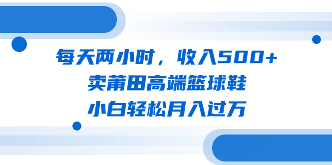 【副业项目6542期】每天两小时，收入500+，卖莆田高端篮球鞋，小白轻松月入过万（教程+素材）-佐帆副业网
