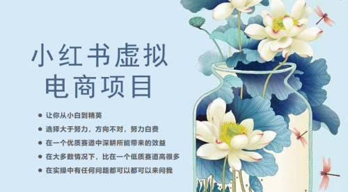 【副业项目6786期】小红书虚拟电商从0到1，让你从小白到精英（20节实操课程）-佐帆副业网