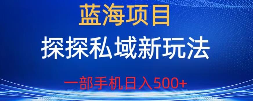 【副业项目6894期】蓝海项目，探探私域新玩法，一部手机日入500+很轻松【揭秘】-佐帆副业网