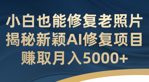 【副业项目7218期】小白也能修复老照片！揭秘新颖AI修复项目-佐帆副业网