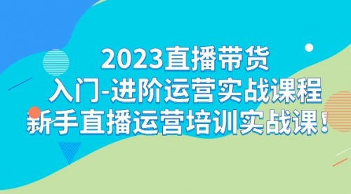 【副业项目7300期】2023直播带货入门-进阶运营实战课程：新手直播运营培训实战课-佐帆副业网