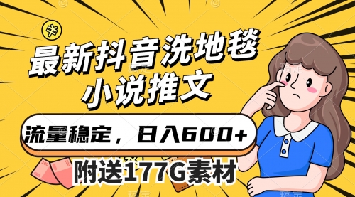 【副业项目7638期】最新抖音洗地毯小说推文，流量稳定，一天收入600（附177G素材）-佐帆副业网
