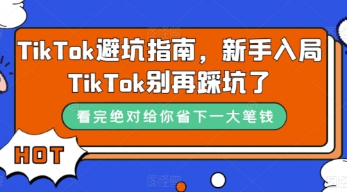 【副业项目7678期】TikTok·避坑指南，新手入局Tk别再踩坑了-佐帆副业网