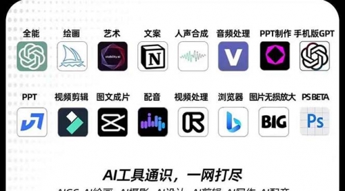【副业项目7989期】AIGC-全能特训营第3期：一次掌握14大主流AI工具，A1工具通识，一网打尽-佐帆副业网