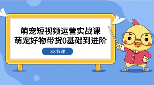 【副业项目8175期】萌宠·短视频运营实战课：萌宠好物带货0基础到进阶（38节课）-佐帆副业网