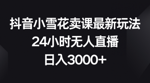 【副业项目8485期】抖音小雪花卖课最新玩法，24小时无人直播-佐帆副业网