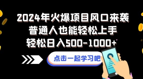 【副业项目8570期】2024年火爆项目风口来袭普通人也能轻松上手轻松日入500-1000+-佐帆副业网