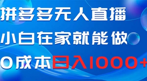 【副业项目8603期】拼多多无人直播，小白在家就能做，0成本日入1000+-佐帆副业网