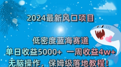 【副业8681期】2024最新风口项目 低密度蓝海赛道，日收益5000+周收益4w+ 无脑操作-佐帆副业网