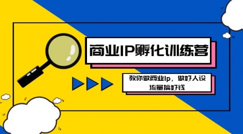 【副业8686期】商业IP-孵化训练营新版，教你做商业Ip，做好人设，流量搞好钱-佐帆副业网
