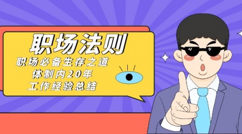 【副业8695期】《职场 法则》职场必备生存之道，体制内20年 工作经验总结（17节课）-佐帆副业网