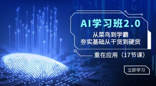 【副业8994期】AI学习班2.0：从菜鸟到学霸，夯实基础从干货到硬货，重在应用（17节课）-佐帆副业网