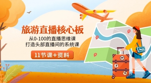 【副业9030期】旅游-直播核心板，从0-100的直播思维课，打造头部直播间的系统课-佐帆副业网