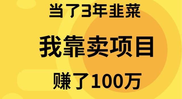 当了3年韭菜，我靠卖项目赚了100万-佐帆副业网