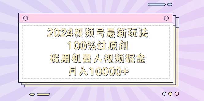 2024视频号最新玩法，100%过原创，搬用机器人视频掘金，月入10000+-佐帆副业网