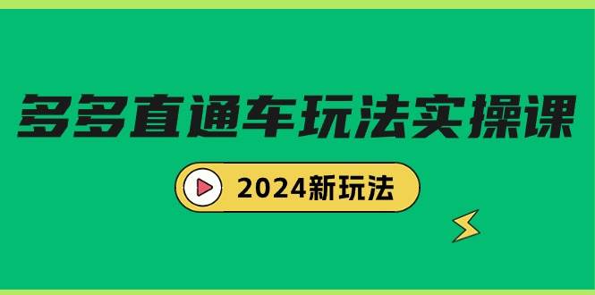 多多直通车玩法实战课，2024新玩法（7节课）-佐帆副业网