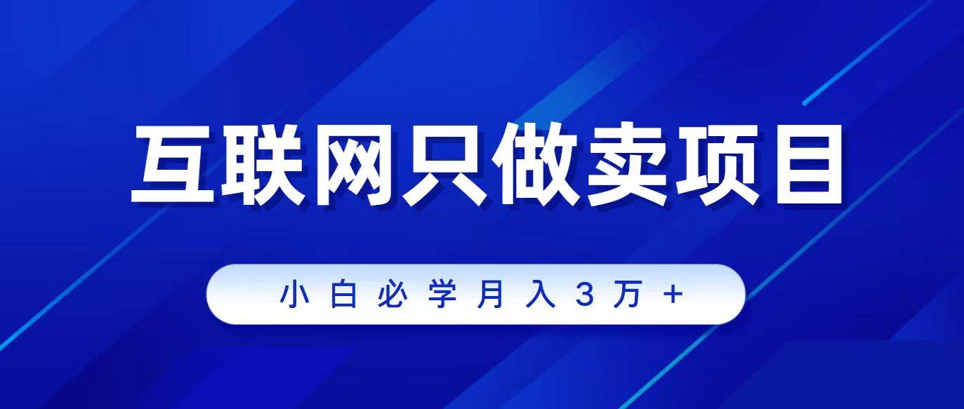 互联网的尽头就是卖项目，被割过韭菜的兄弟们必看！轻松月入三万以上！-佐帆副业网
