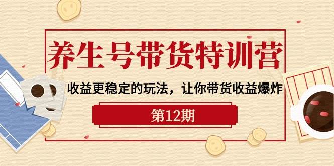 养生号带货特训营【12期】收益更稳定的玩法，让你带货收益爆炸-9节直播课-佐帆副业网