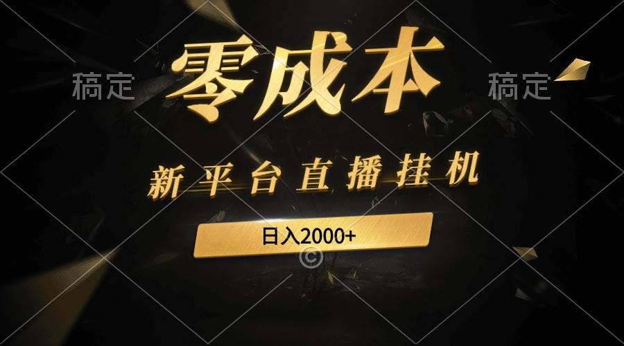 新平台直播挂机最新玩法，0成本，不违规，日入2000+-佐帆副业网