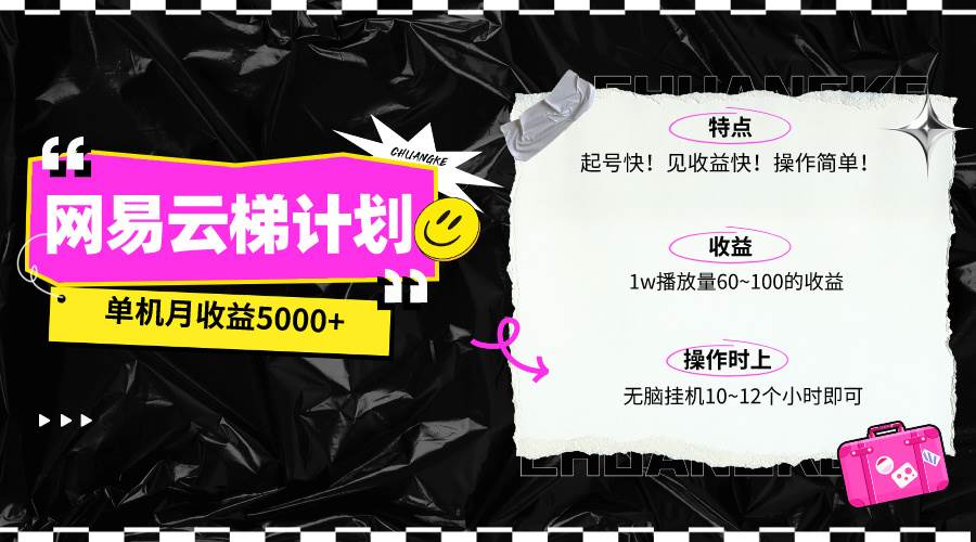 最新网易云梯计划网页版，单机月收益5000+！可放大操作-佐帆副业网
