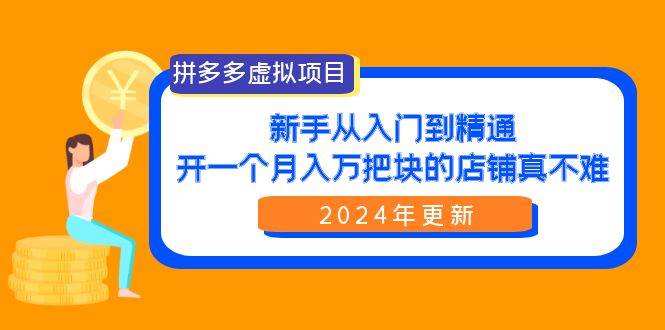 拼多多虚拟项目：入门到精通，开一个月入万把块的店铺 真不难（24年更新）-佐帆副业网