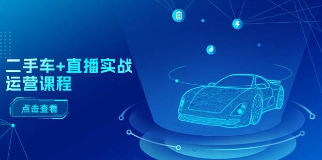 二手车+直播实战运营课程：直播推荐/短视频推荐/千川投放/直播全流程-佐帆副业网